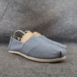 Toms Shoes Women 9.5 Flat Loafer Slip On Earthwise Comfort Casual Blue Lifestyle
